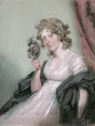 Une dame tenant un masque noir, vers 1795-80