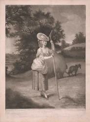 Une dame à la fenaison