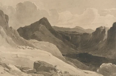 Paysage de montagne avec un berger