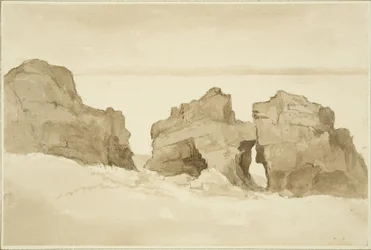Rochers sur le côté nord de Flat Holm [Castle Rock]