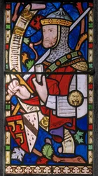 Chevalier du 14ème siècle, armoiries de Granville