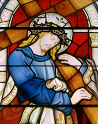 Dolgellau, St Mary, Clayton & Bell, John Richard Clayton, Christ portant la croix