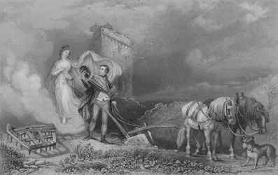 Le Génie de la Poésie trouvant Burns à la charrue, 1840