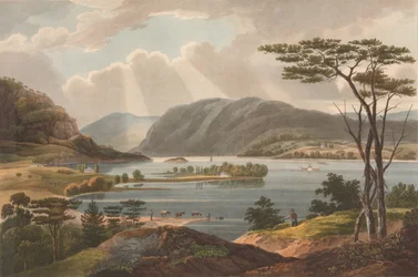 Vue de Fishkill vers West-Point No. 15 du Portfolio de la rivière Hudson