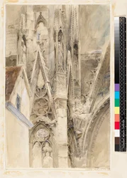 Entrée du transept sud de la cathédrale de Rouen, 1854