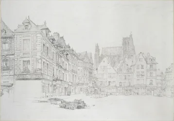 Étude pour (détail) de la Place du Marché, Abbeville