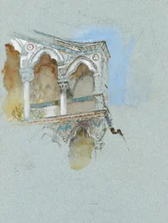 Étude du gothique pisan (partie de la façade de San Michele in Borgo, Pise)