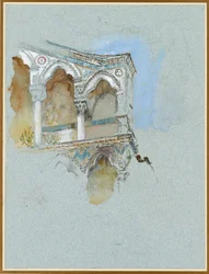 Étude du gothique pisan Partie de la façade de San Michele in Borgo, Pise, 1er juillet 1890