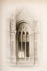 Réseau du campanile de Giotto, Florence, tiré des «Sept Lampes de l