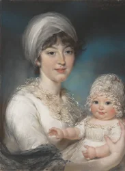 Mme Robert Shurlock Henrietta Ann Jane Russell et sa fille Ann