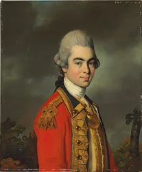 Portrait du lieutenant général Sir James Duff, mi-longueur, en uniforme militaire, 1771
