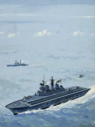 HMS Invincible (gouache sur papier)