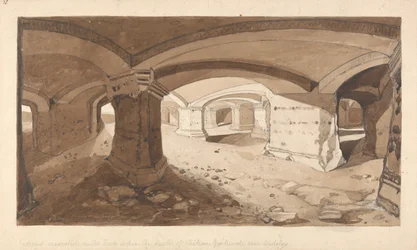 Cavernes creusées dans la roche du château Gaillard, près des Andelys, Normandie