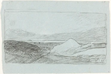 Paysage avec collines et eau