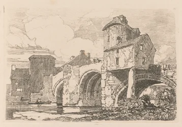 Liber Studiorum: Planche 26, Pont de Monnow, Monmouthshire