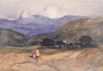 Paysage de montagne avec figures