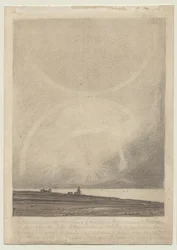 Recto : Un effet de parhélie vu du phare de Hunstanton le 6 juillet 1816