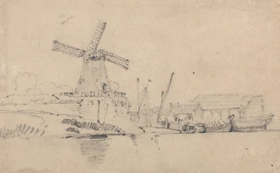 Rivière et moulin à vent