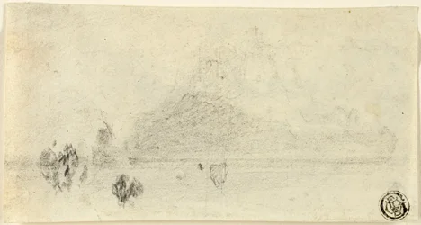 Croquis du Mont Saint Michel (recto); Bâtiments au bord de l