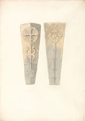 Études de deux couvercles de cercueils provenant d