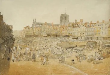 La Place du Marché, Norwich, vue de chez M. Cooper, 1807