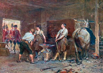 1746 : Après Culloden : Chasse aux rebelles (lithographie couleur)