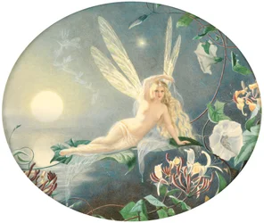 Fée reposant sur une feuille, c.1860