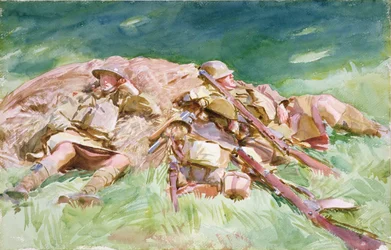 Highlanders se reposant au front, 1918