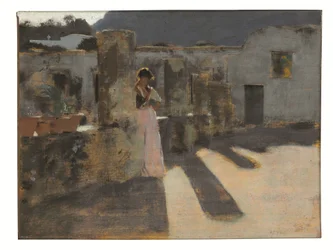 Fille de Capri sur un toit