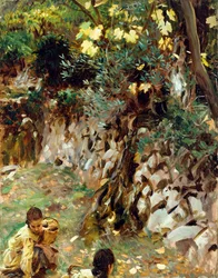 Filles cueillant des fleurs, Valdemosa, Majorque
