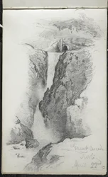 Grande cascade, Tivoli, Italie, 22 avril 1869