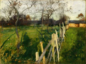 Champs de la maison, vers 1885