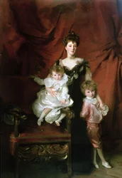 Mme William Marshall Cazalet et deux de ses enfants, Edward et Victor, 1900