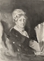 Portrait de Mme Frederick Mead avec un éventail