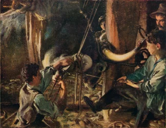 Ferrage du bœuf, vers 1910