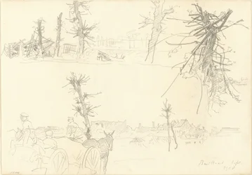 Soldats dans un paysage dévasté (recto)