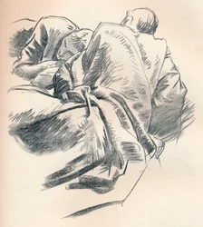 Étude de draperie, vers 1916