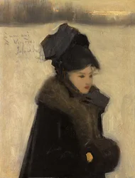 Femme avec des fourrures, c.1880-85
