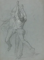 Étude de marins levant un drapeau pour la victoire de Lord Duncan