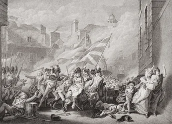 La mort du Major Peirson à St. Helier, reprise de Jersey aux Français, 8 janvier 1781, d