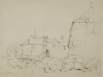 Maisons et mur de pierres, Newlyn