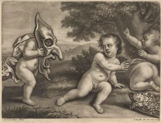 Enfants jouant avec un masque