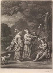 Scène pastorale avec un joueur de chalemie