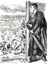 Un dessin humoristique représentant William Vernon Harcourt (1827-1904) qui, lorsqu