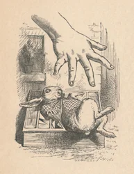 Alice mettant sa main vers le Lapin Blanc, 1889