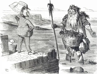 Caricature commentant la pollution de la Tamise à Londres