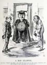 Satire politique représentant William Ewart Gladstone et Benjamin Disraeli