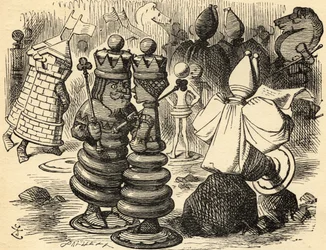 Le Roi Rouge et la Reine. Illustration de Sir John Tenniel