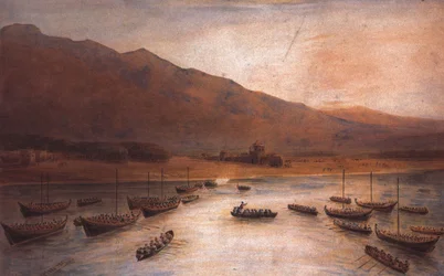 Débarquement des troupes britanniques à Ras Al Khaimah en 1809 par J. Thirtle