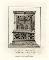 Ancien monument dans le chœur de St Mary le Savoy (maintenant la chapelle Savoy)